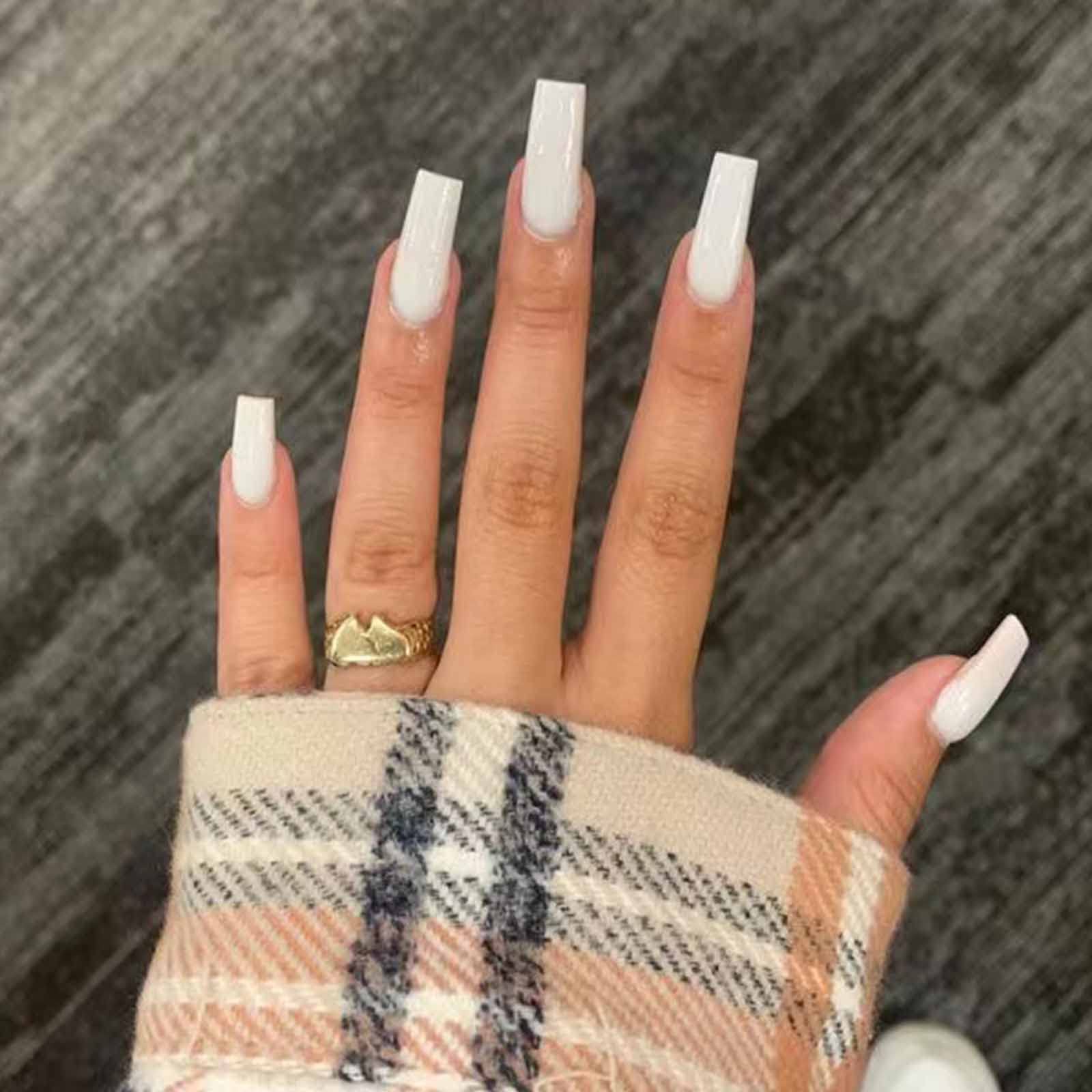 white acrylic nails