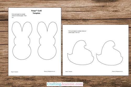 peeps chick template printable