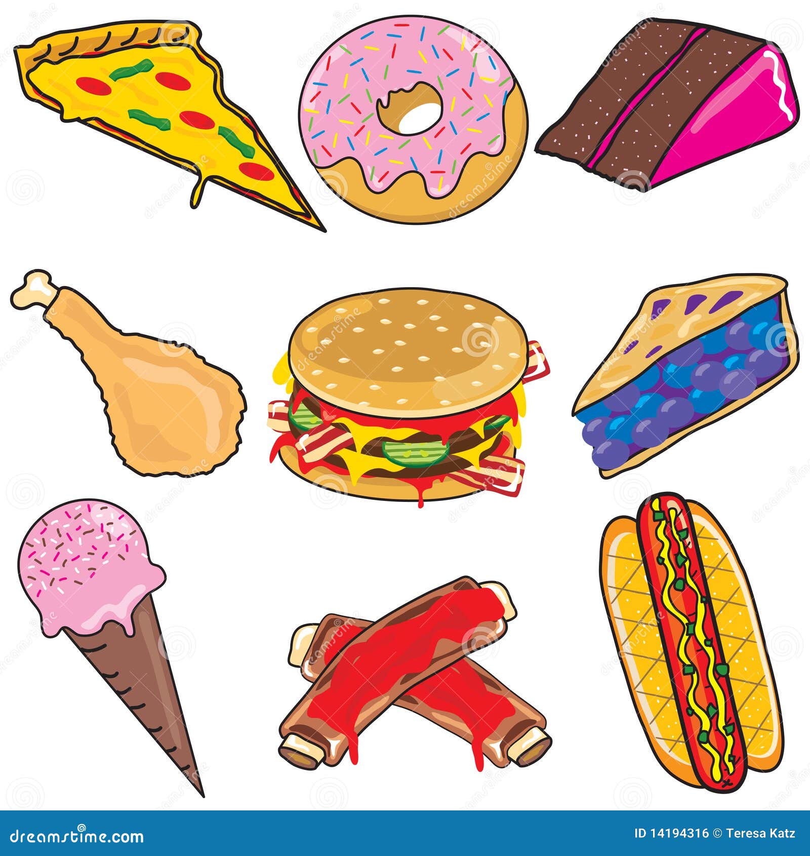 unhealthy food clipart