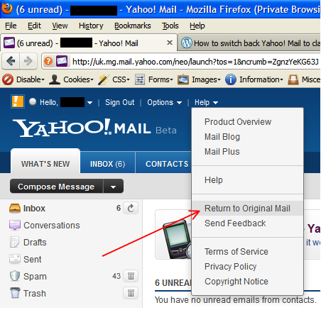 old yahoo mail login