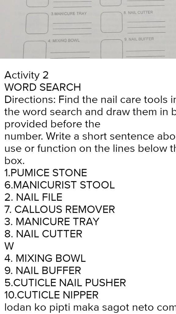 manicure tool crossword clue