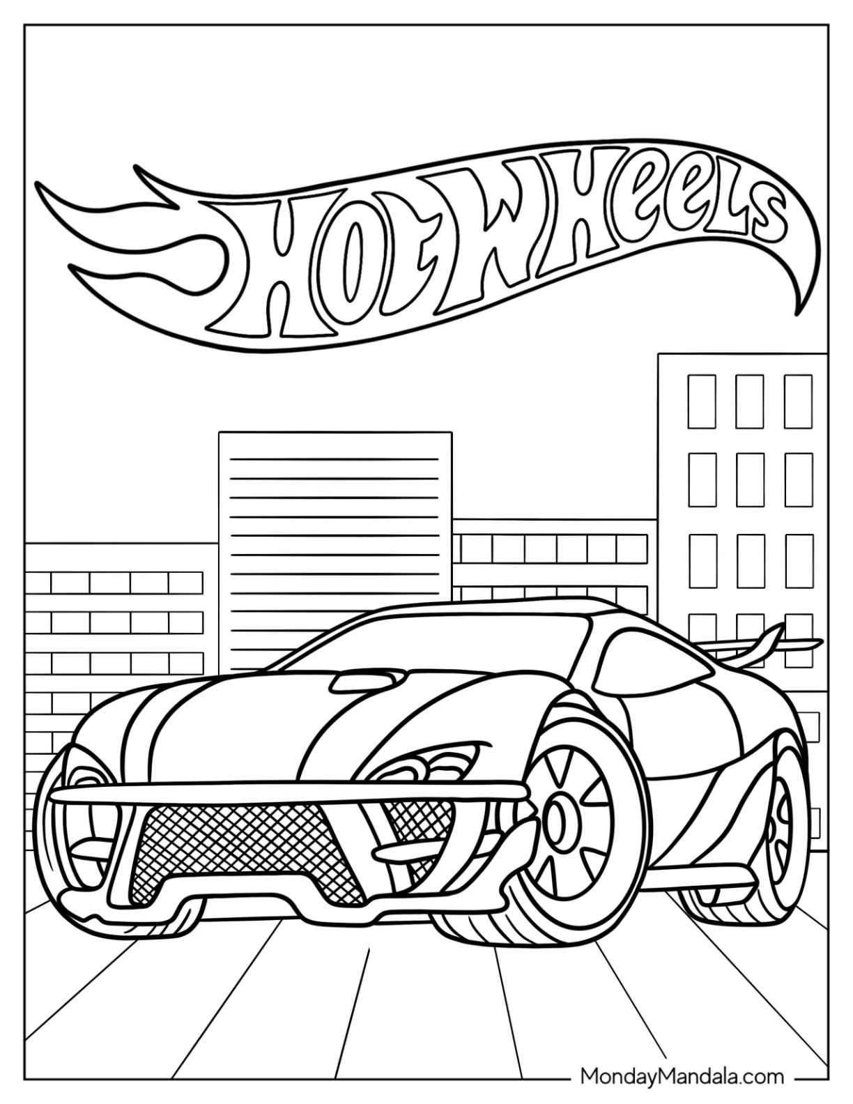 colouring pages hot wheels