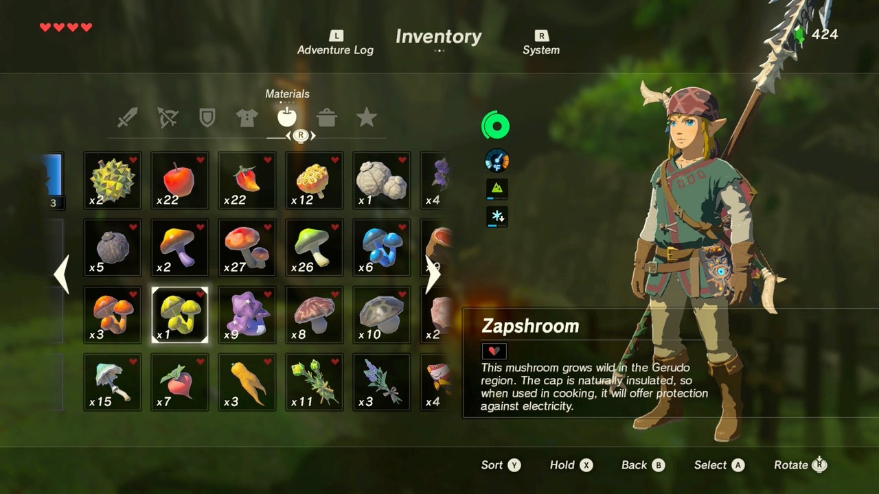 breath of the wild recipes