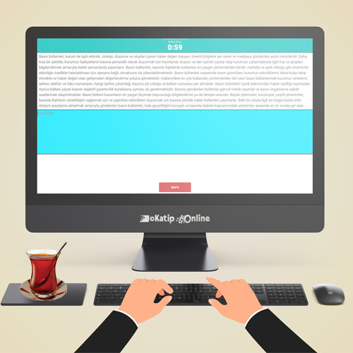 katipler net on parmak 3 dakikalık test