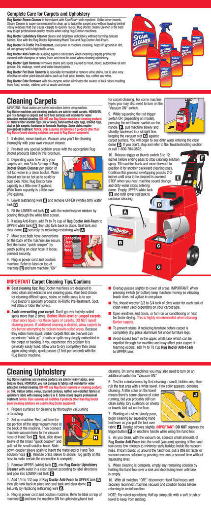 rug doctor instructions manual