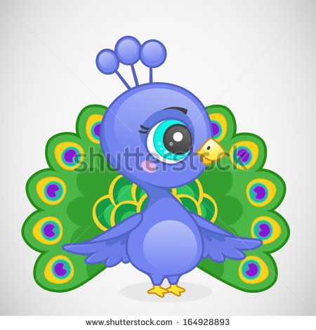 cute peacock cartoon