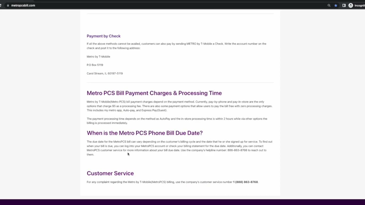 pay metropcs bill as guest