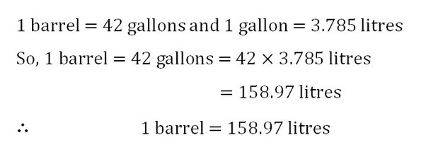 one barrel in litres