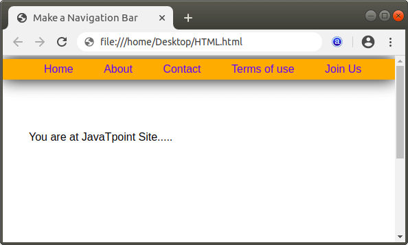 navigation bar html