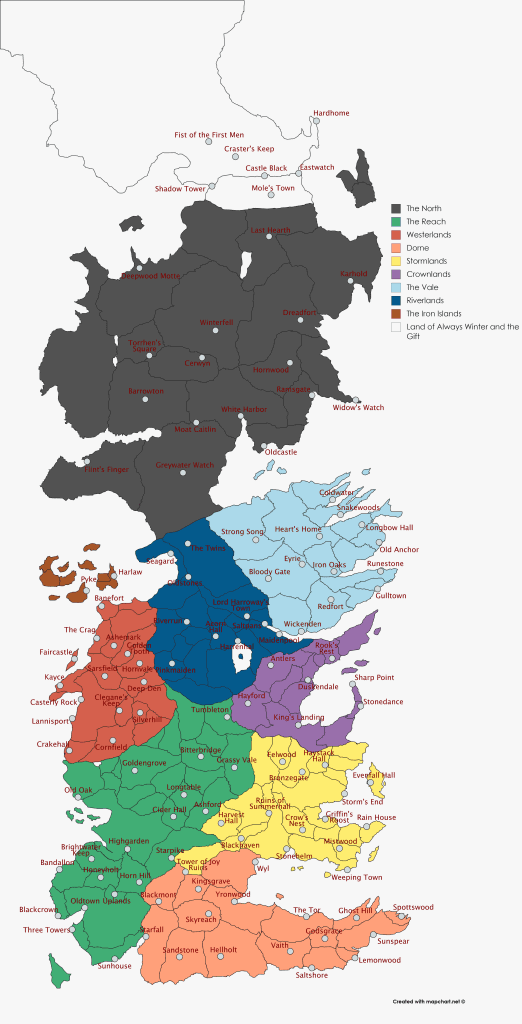 game of thrones houses map