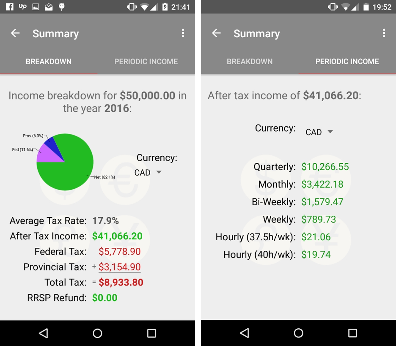 salary take home calculator ontario