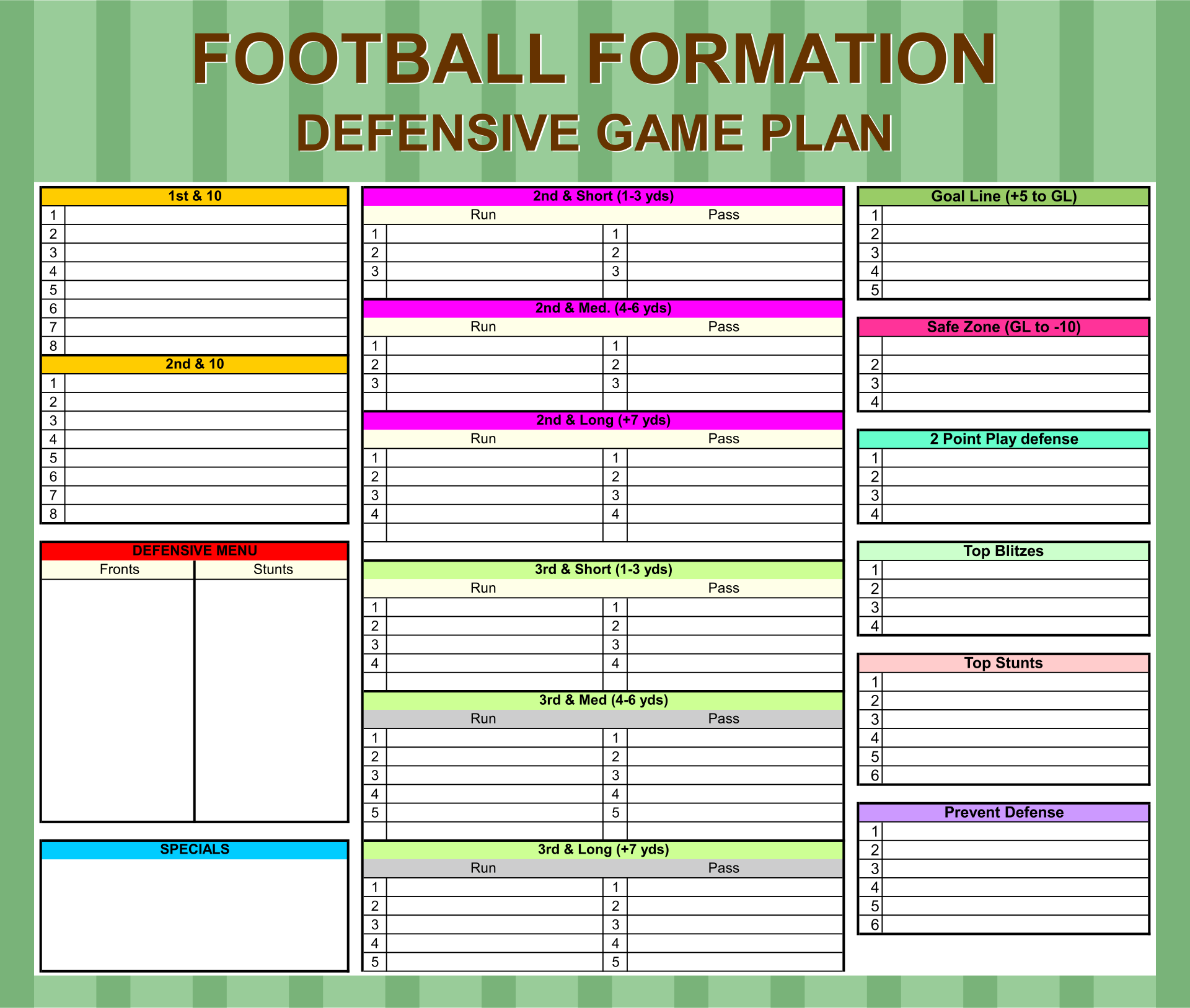 football play sheet template pdf