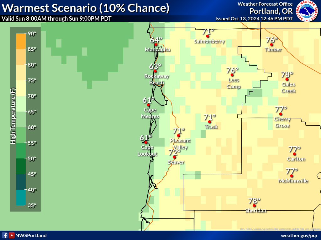 weather tillamook oregon 10 day forecast