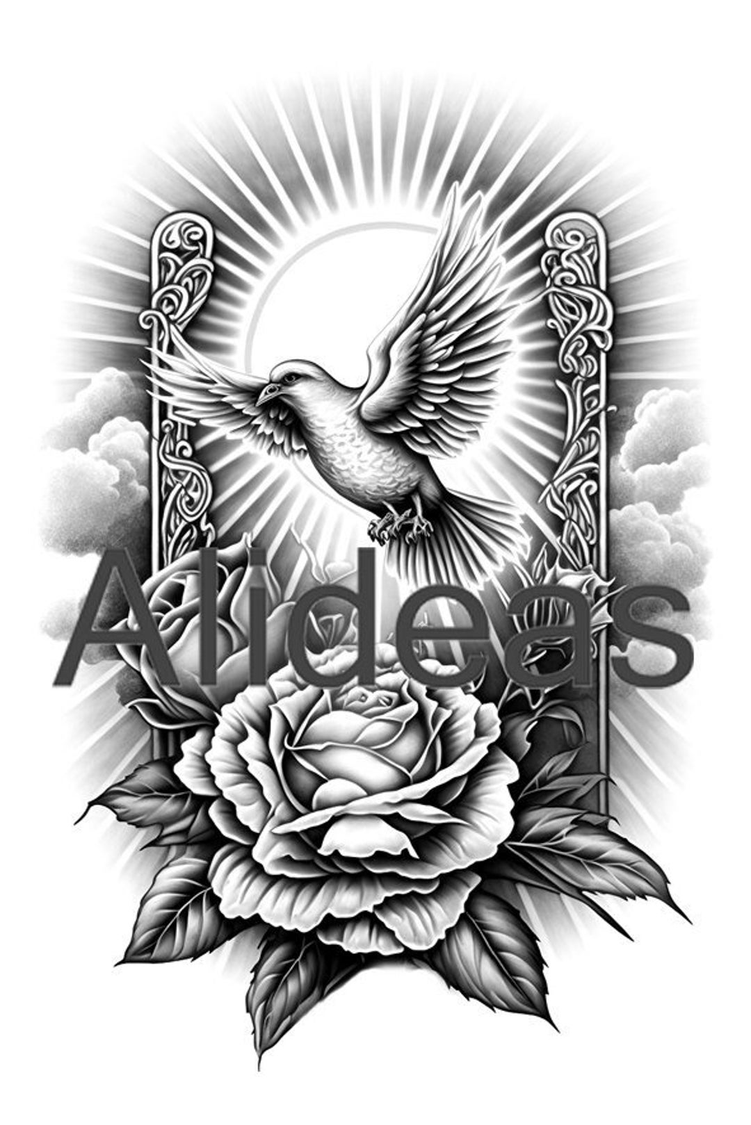 rose dove tattoo