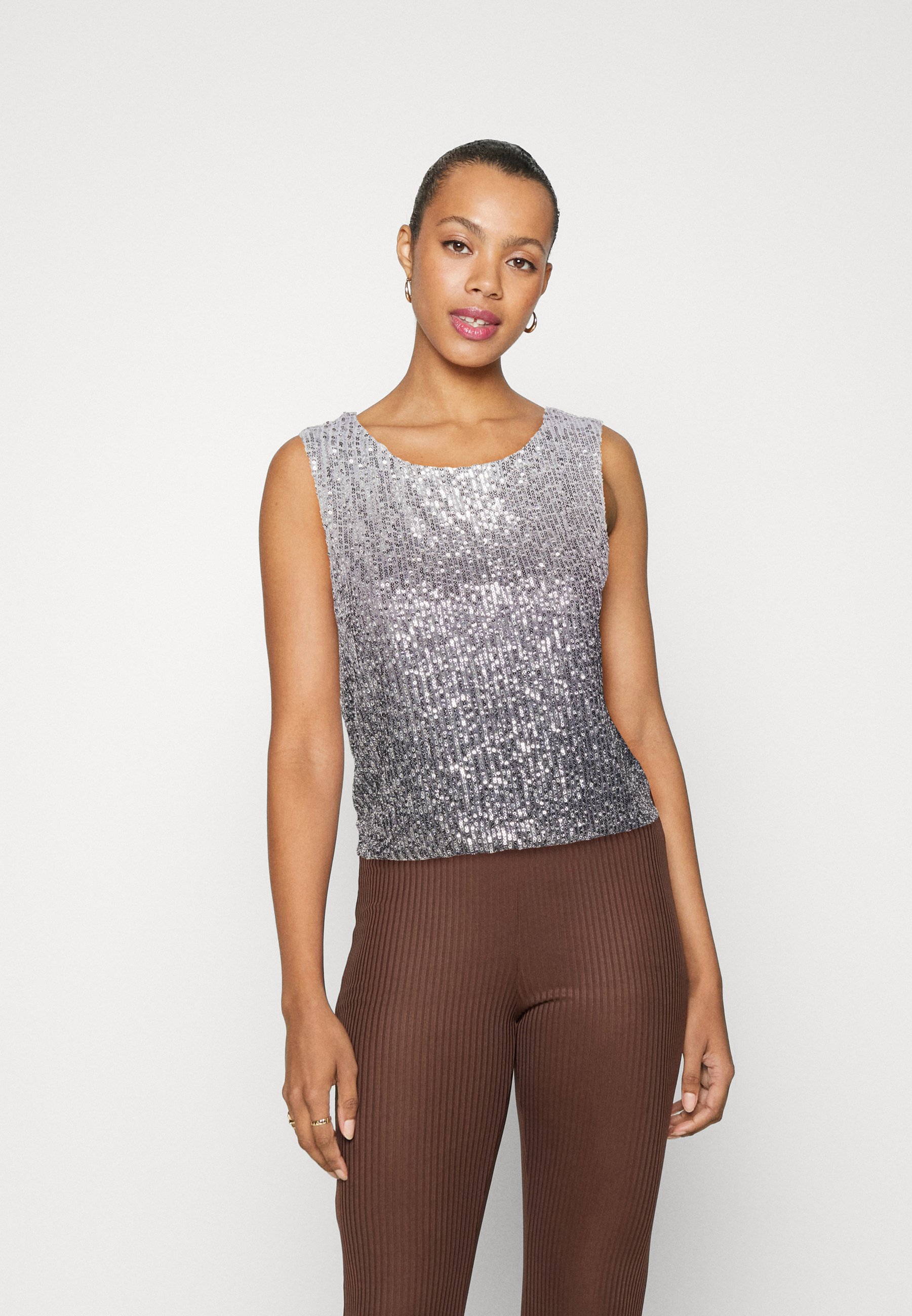 sleeveless glitter top