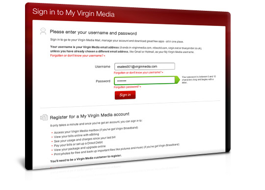 my virgin media login