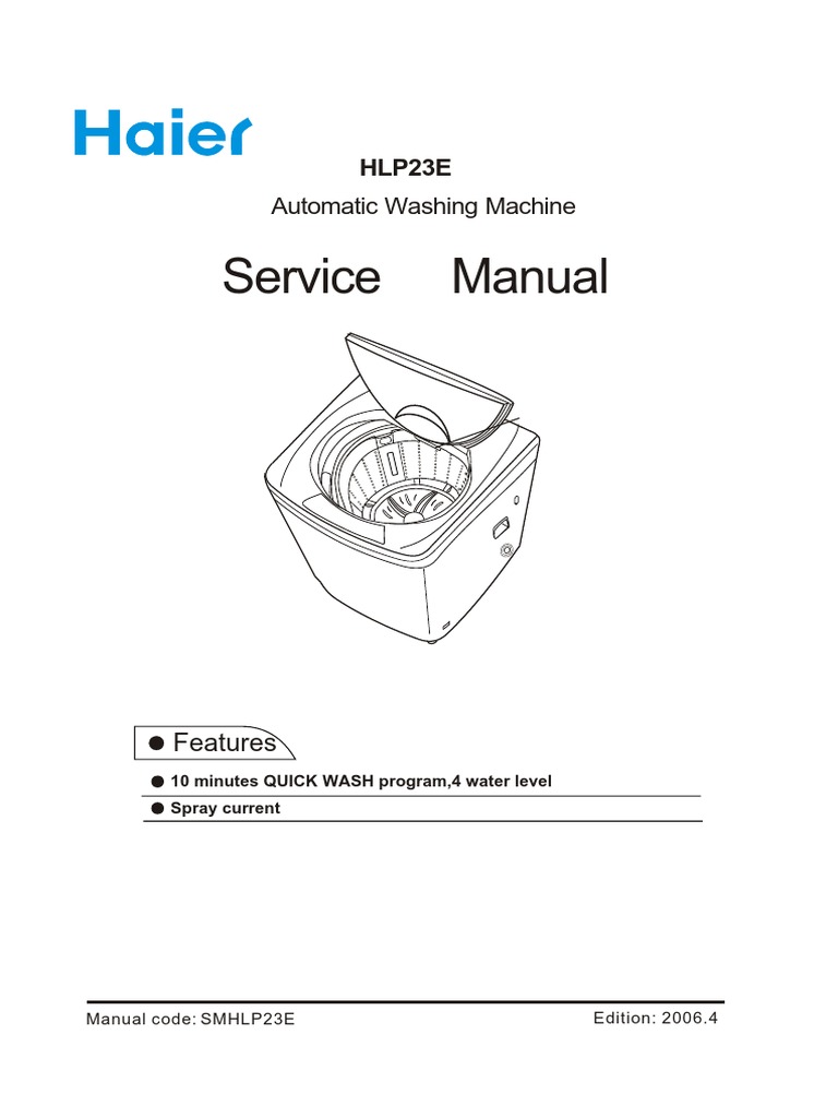 haier washing machine repair manual