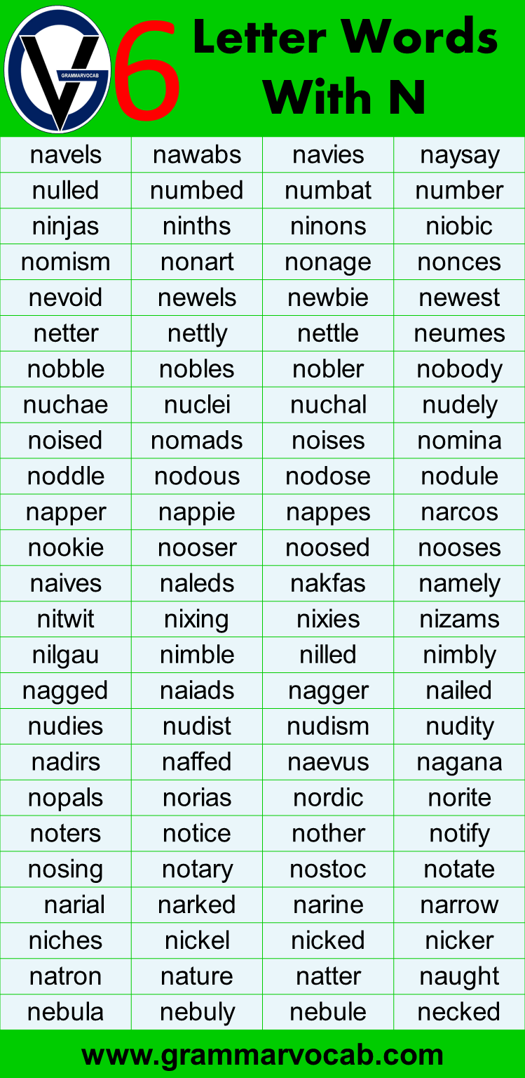 six letter words starting with n