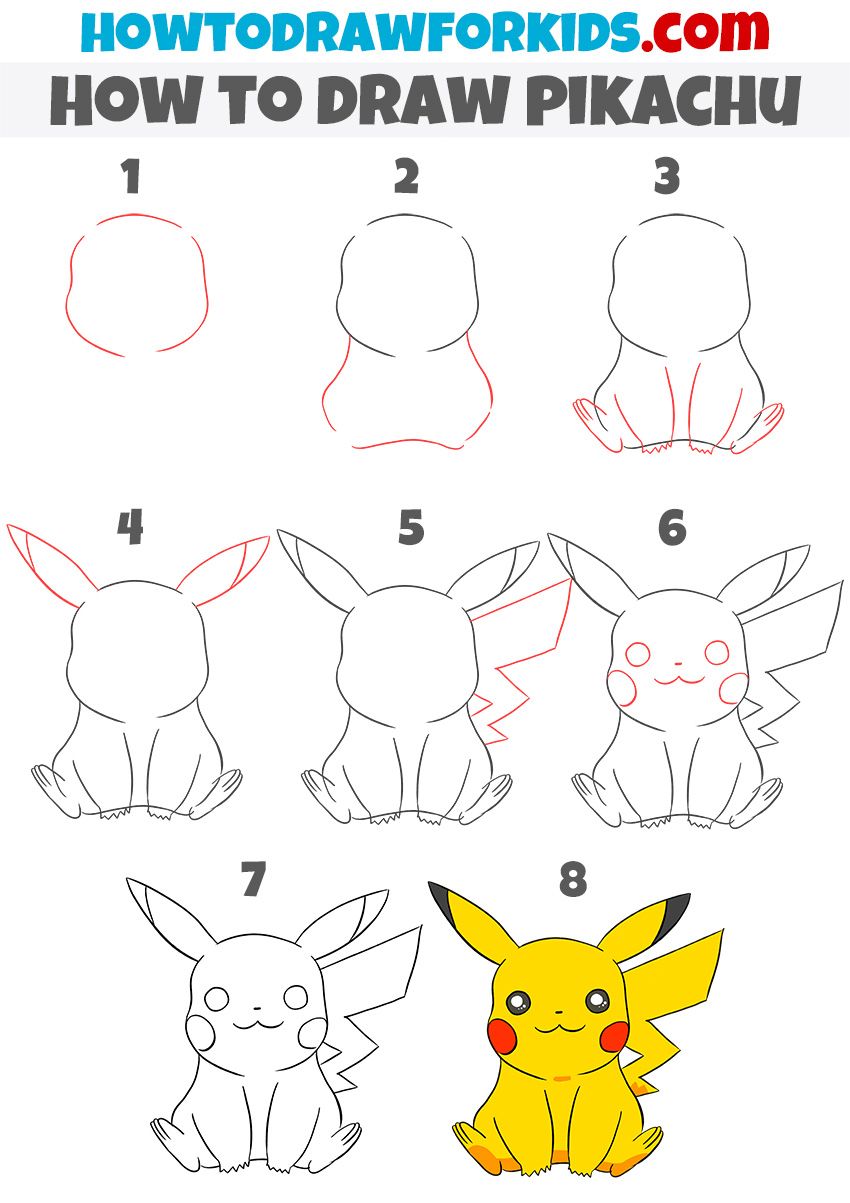 draw pikachu easy