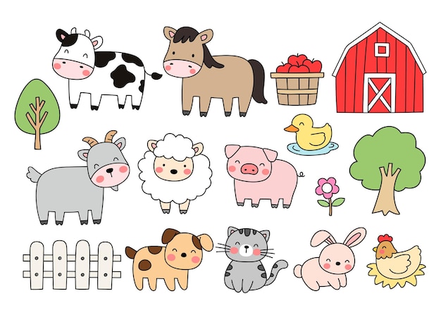 dibujos animales de granja