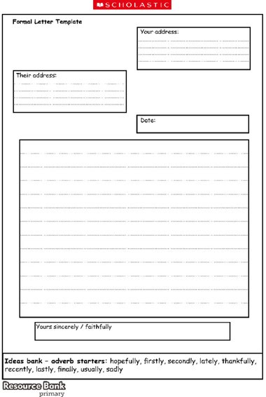 letter template ks1