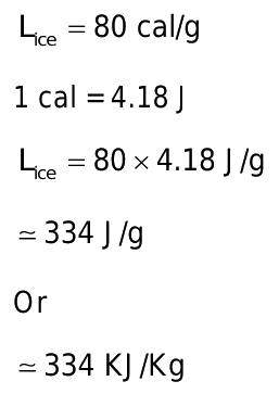 latent heat of ice in j kg