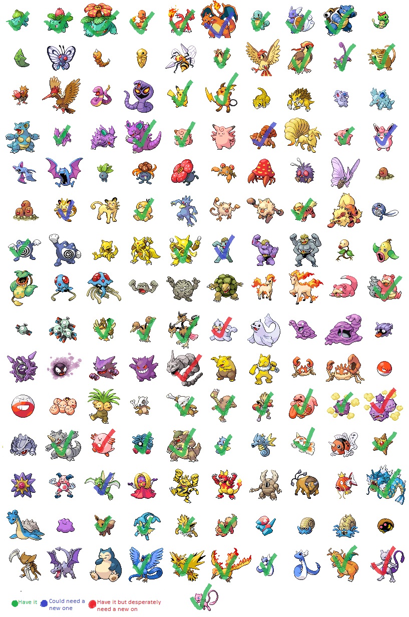 pokemon gen 1 list