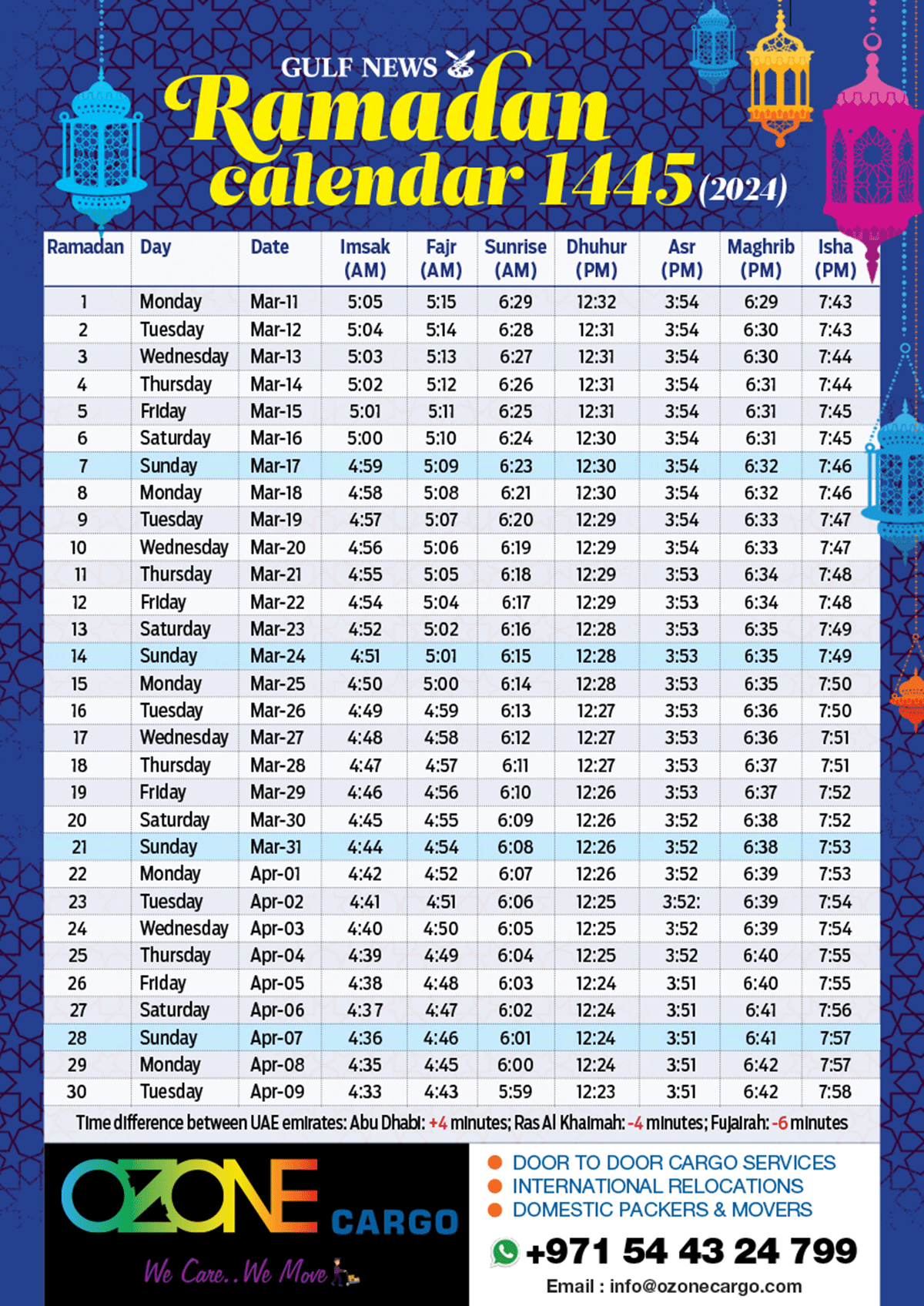 ramadan timing