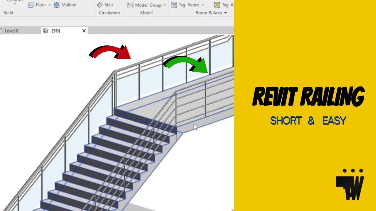 adding railing to stairs revit