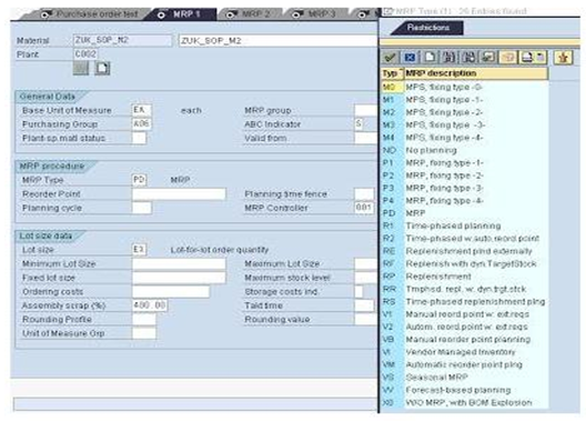 mrp type in sap