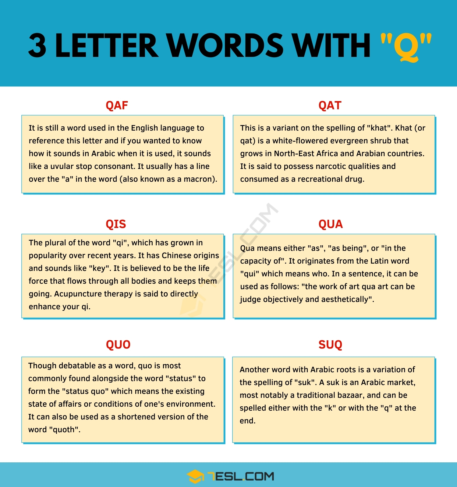 3 letter word with q