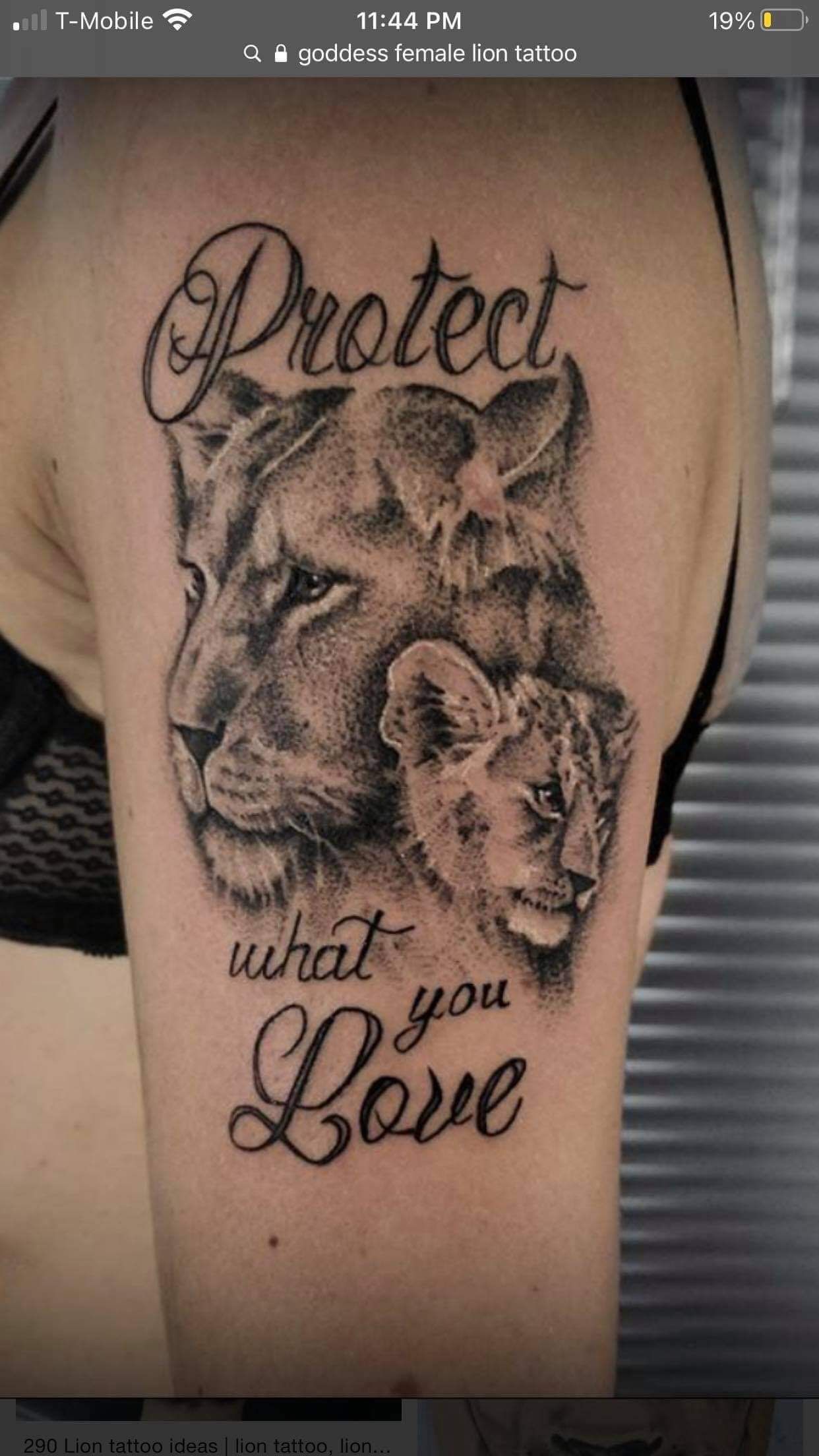 goddess female lion tattoo