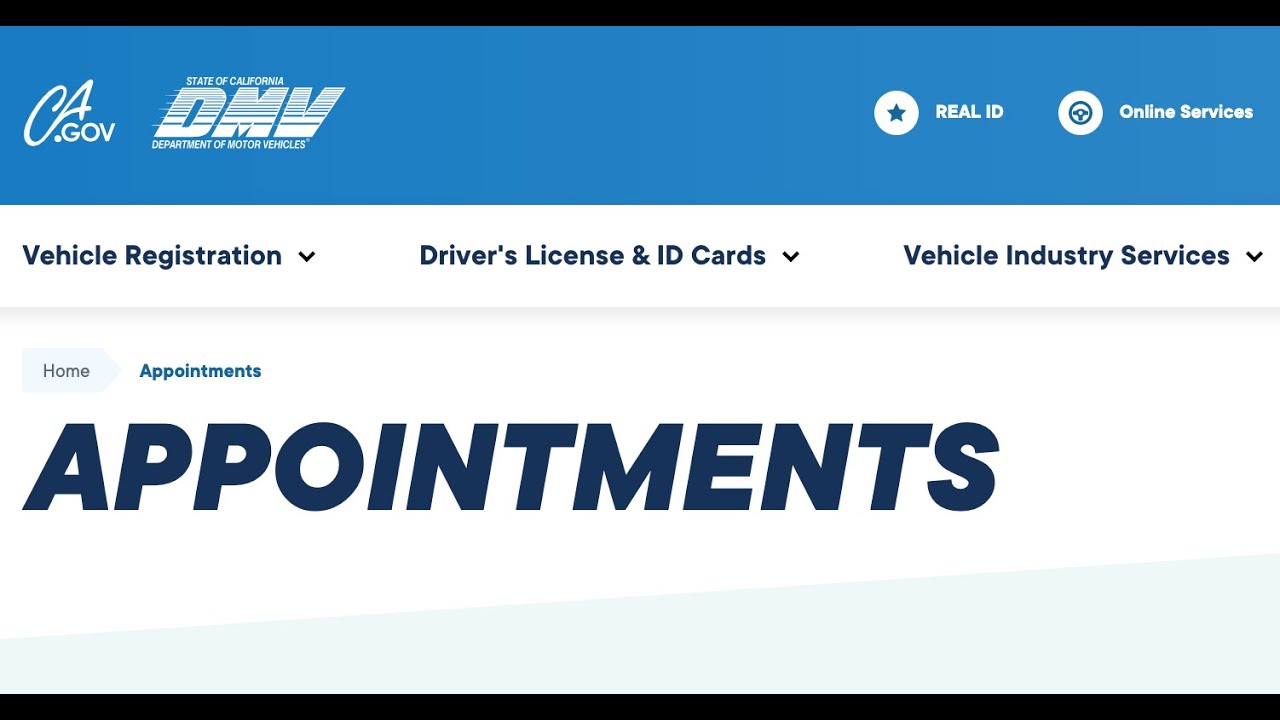 california dmv make appointment