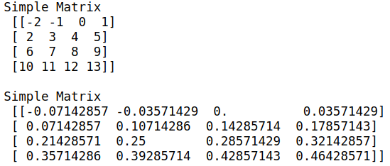 numpy normalize array