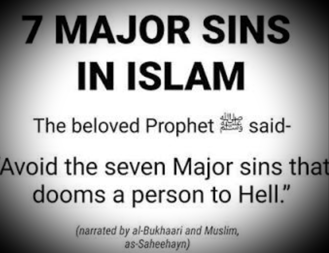 islam seven deadly sins