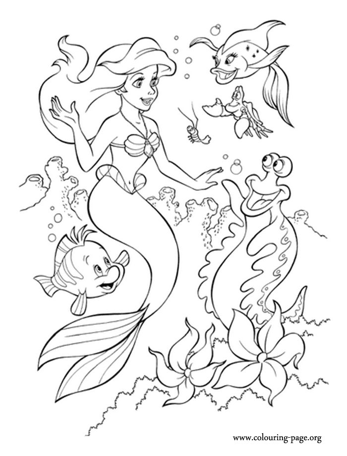 ariel colouring page