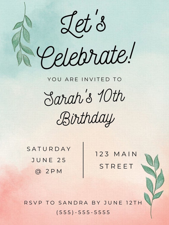 birthday announcement template