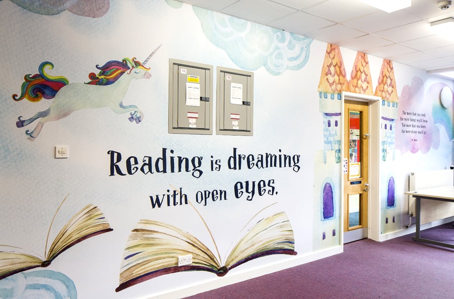 school library wall decoration ideas