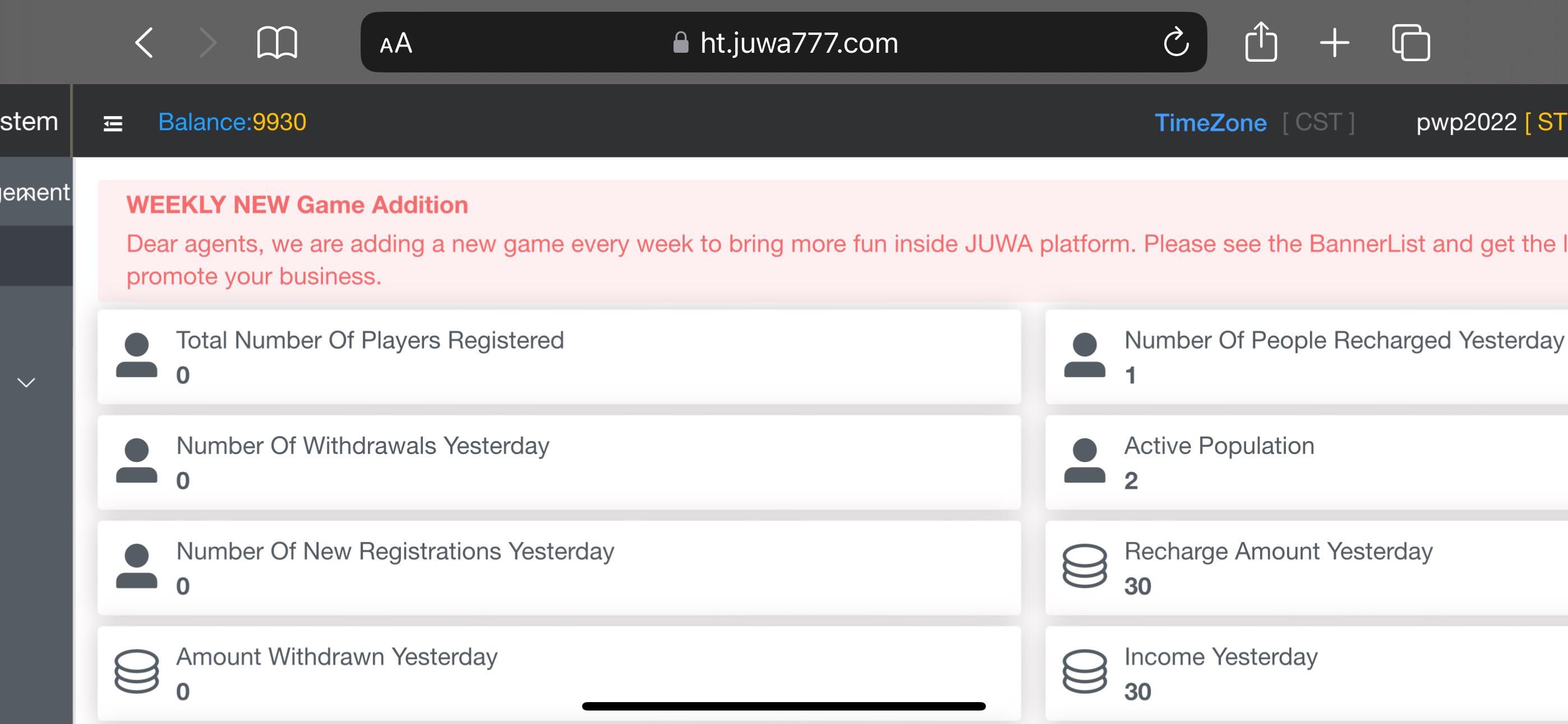 juwa admin login