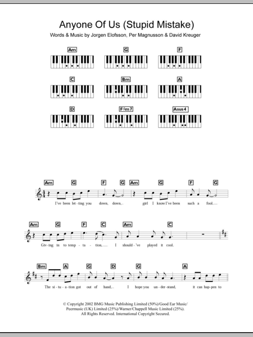 stupid mistake chords