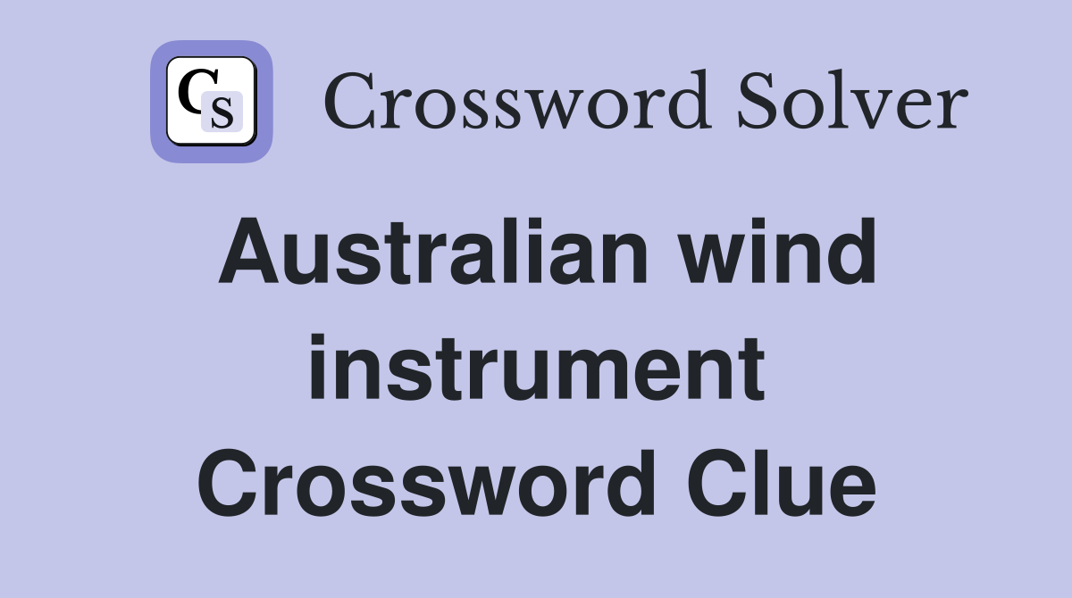 wind instrument crossword clue