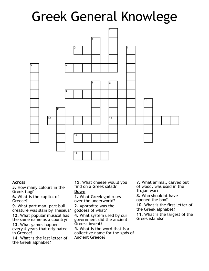 largest greek island crossword