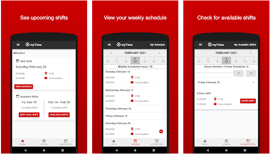 mytime target schedule