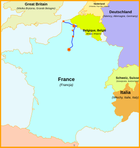 distance entre paris lille