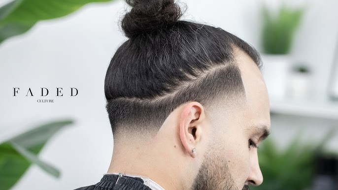 ponytail long hair taper fade