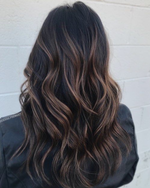black and brown highlights hair