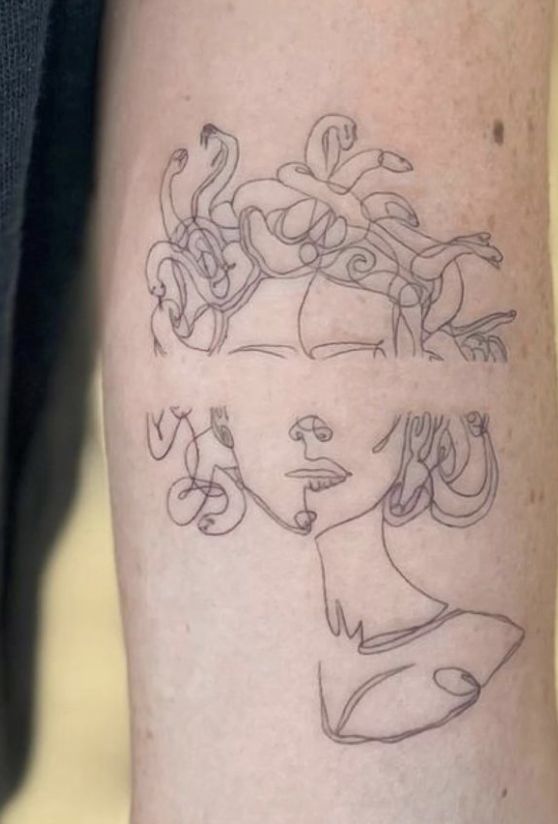 minimalist simple medusa tattoo