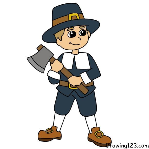 pilgrim cartoon drawing