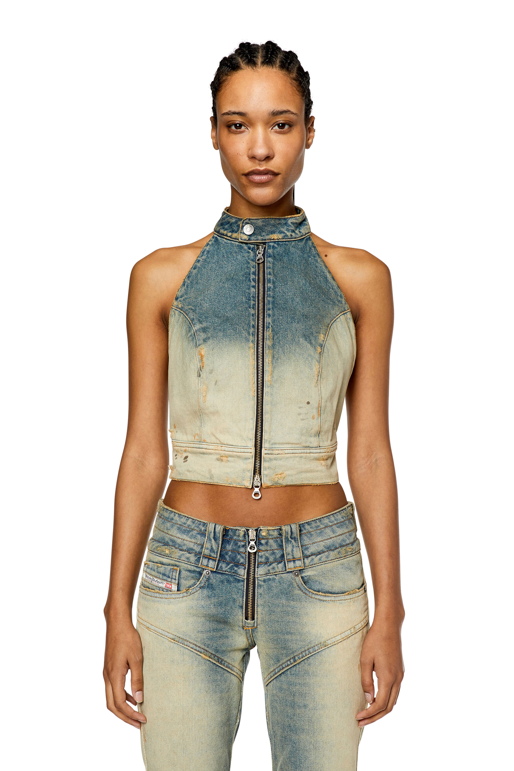 diesel denim crop top