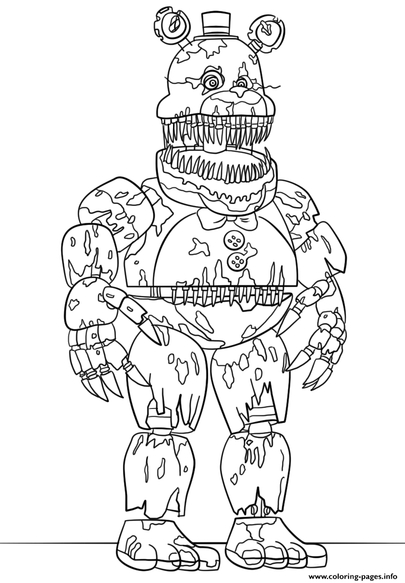 nightmare fredbear coloring pages